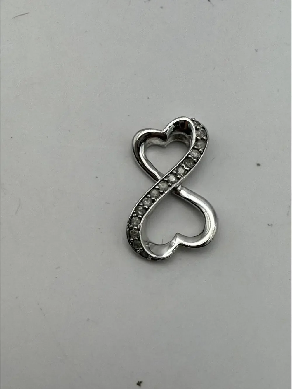 Sterling Silver Infinity Heart Pendant Charm